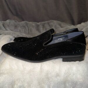 Parrazo Men's Shoes Blk w\Rinestones 8.5 Great NWOB